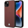 BMW BMHCP14S22RFGR Leather Diamond Pattern hardcase for iPhone 14 6.1", burgundy