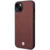 BMW BMHCP14S22RFGR Leather Diamond Pattern hardcase for iPhone 14 6.1", burgundy