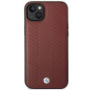 BMW BMHCP14S22RFGR Leather Diamond Pattern hardcase for iPhone 14 6.1", burgundy
