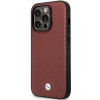 BMW BMHCP14L22RFGR Leather Diamond Pattern hardcase for iPhone 14 Pro 6.1", burgundy