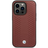 BMW BMHCP14X22RFGR Leather Diamond Pattern hardcase for iPhone 14 Pro Max 6.7", burgundy