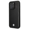 BMW BMHCP14L22RFGK Leather Diamond Pattern hardcase for iPhone 14 Pro 6.1", black