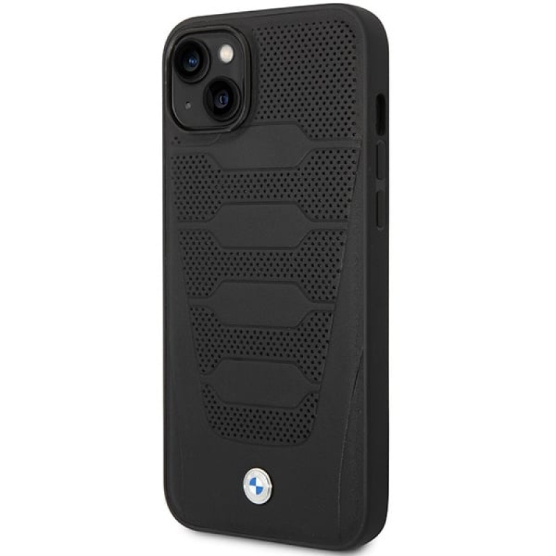 BMW BMHCP14S22RPSK case for iPhone 14, black, Leather Seats Pattern