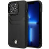 BMW BMHCP14L22RSEPK case for iPhone 14 Pro, black, Leather Card Slot