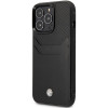 BMW BMHCP14X22RSEPK case for iPhone 14 Pro Max, black, Leather Card Slot