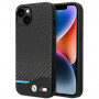 BMW BMHCP14M22NBCK case for iPhone 14 Plus, black, Leather Carbon