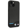 BMW BMHCP14M22NBCK case for iPhone 14 Plus, black, Leather Carbon