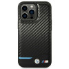 BMW BMHCP14L22NBCK case for iPhone 14 Pro, black, Leather Carbon
