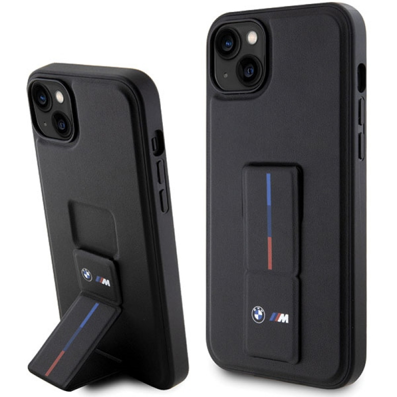 BMW BMHCP14M22GSLK Grip Stand Hot Stamp hard case for Apple iPhone 14 Plus / 15 Plus, black