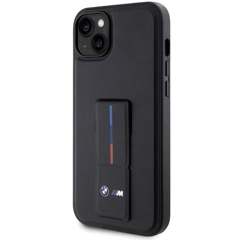 BMW BMHCP14M22GSLK Grip Stand Hot Stamp hard case for Apple iPhone 14 Plus / 15 Plus, black