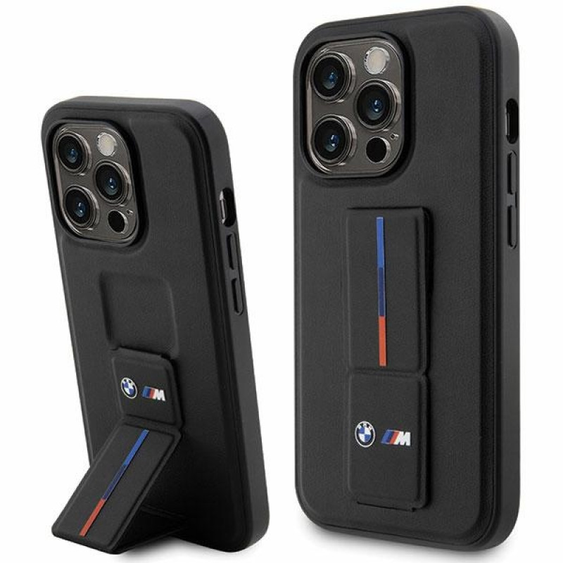 BMW BMHCP14L22GSLK Grip Stand Hot Stamp hard case for Apple iPhone 14 Pro, black