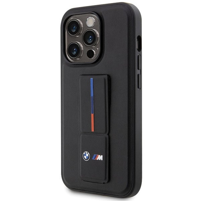 BMW BMHCP14L22GSLK Grip Stand Hot Stamp hard case for Apple iPhone 14 Pro, black