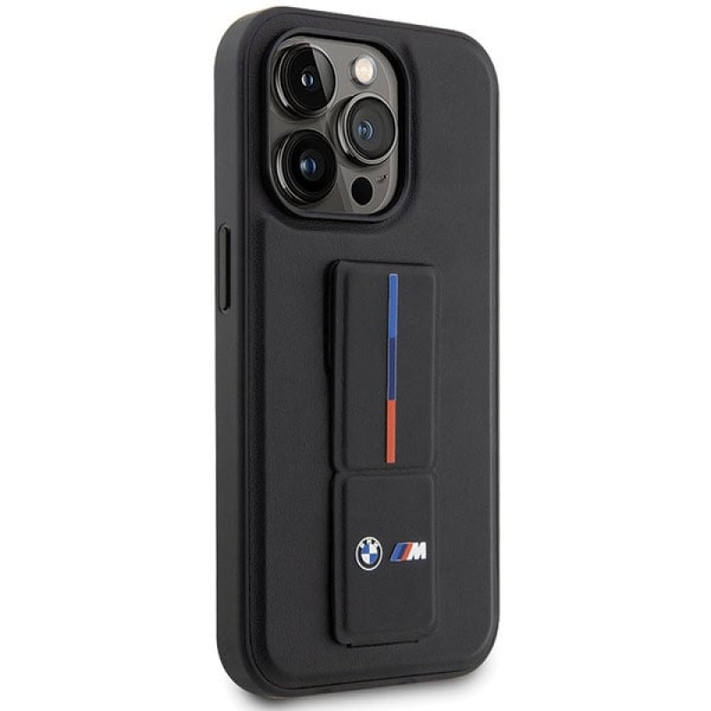 BMW BMHCP14L22GSLK Grip Stand Hot Stamp hard case for Apple iPhone 14 Pro, black
