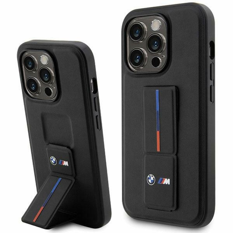 BMW BMHCP14X22GSLK Grip Stand Hot Stamp hard case for Apple iPhone 14 Pro Max, black