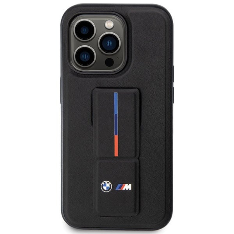BMW BMHCP14X22GSLK Grip Stand Hot Stamp hard case for Apple iPhone 14 Pro Max, black