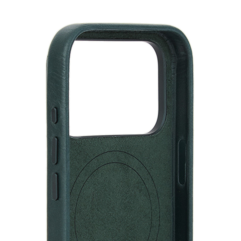 Mujjo Troubadour Leather Case for Apple iPhone 18 Pro / 17 Pro, MagSafe, obsidian green