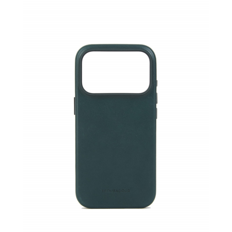 Mujjo Troubadour Leather Case for Apple iPhone 18 Pro / 17 Pro, MagSafe, obsidian green