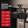 Maclean MC-200 B ceiling projector mount, 54–320 mm, up to 13.5 kg, black
