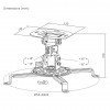 Maclean MC-200 W ceiling mount for projectors, steel, 54–320 mm, up to 13.5 kg, white