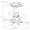 Maclean MC-208 B ceiling mount for projectors, steel, 180–310 mm, up to 15 kg, black