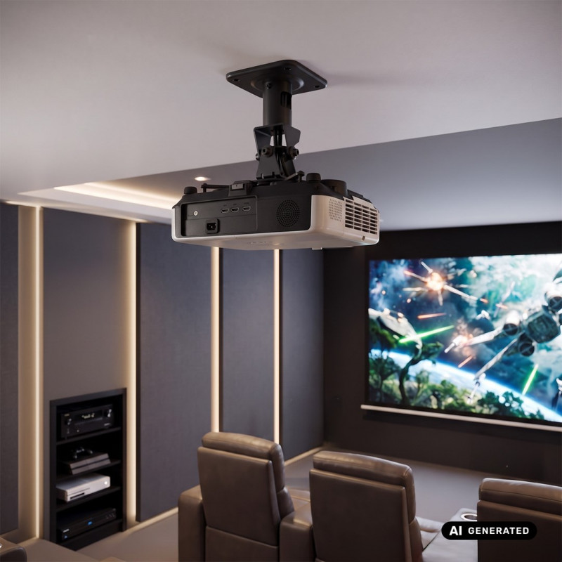 Maclean MC-208 B ceiling mount for projectors, steel, 180–310 mm, up to 15 kg, black