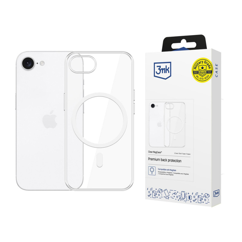 3MK Clear MagCase for Apple iPhone 17e / 16e, transparent, MagSafe compatible
