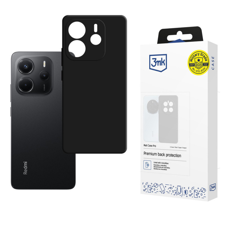 3MK Matt Case Pro for Xiaomi Redmi Note 14 4G, black