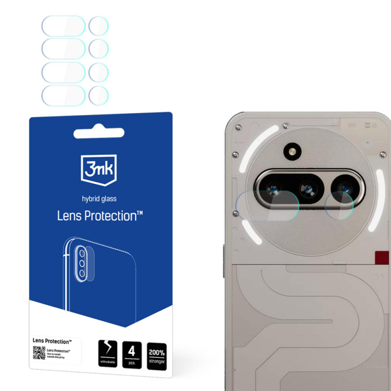 3MK Lens Protection hybrid glass for Nothing Phone (3a) camera lens (4 pcs)