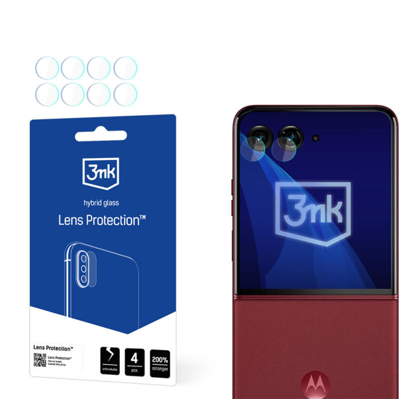 3MK Lens Protection hybrid glass camera lens protector for Motorola Razr 60 Ultra (4 pcs)