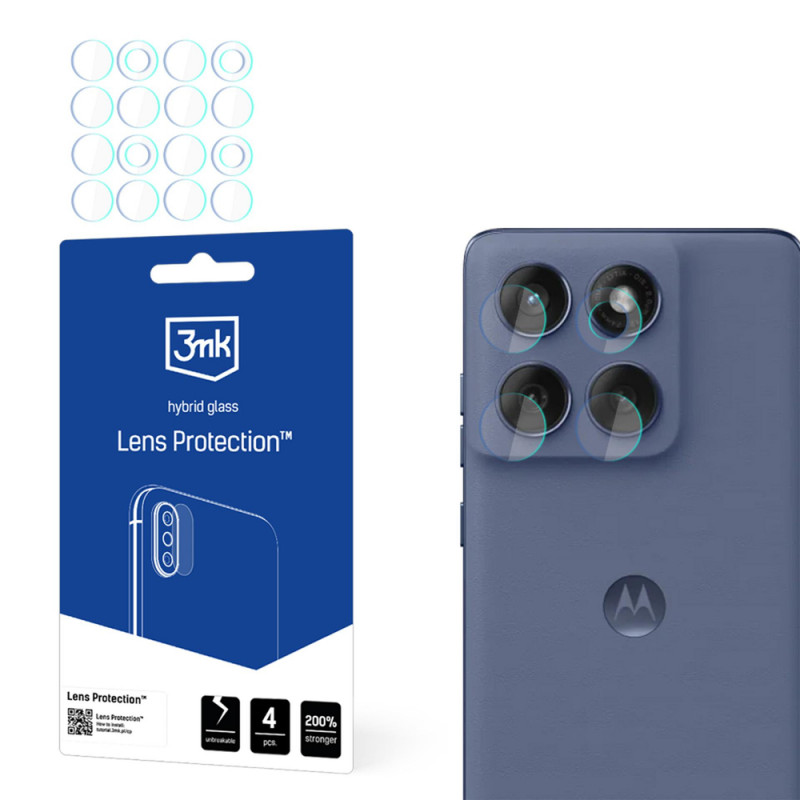 3MK Lens Protection hybrid camera lens glass for Motorola Edge 60 Fusion / Edge 60 (4 pcs)
