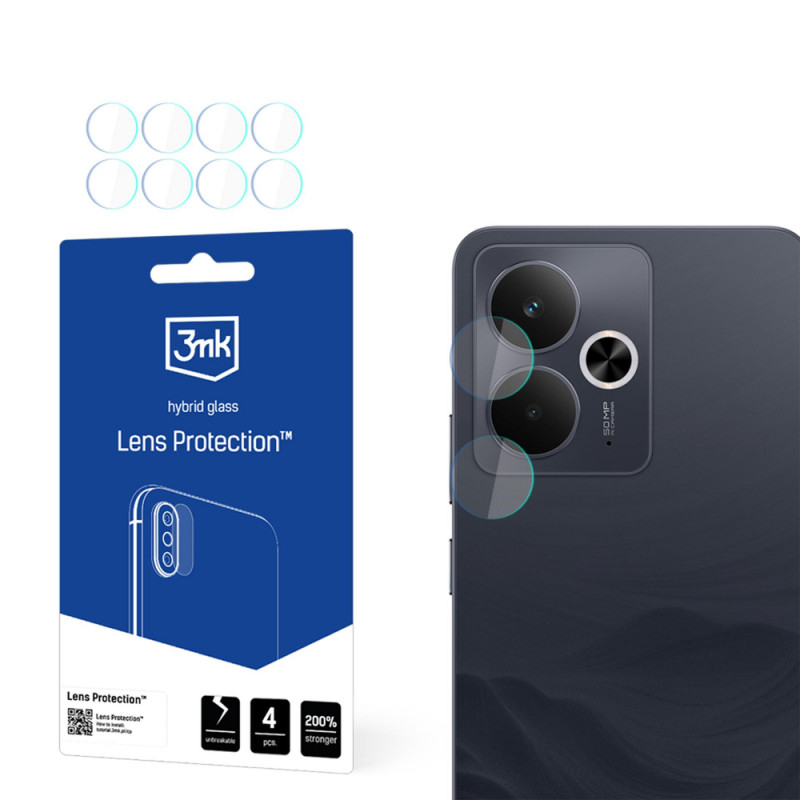 3MK Lens Protection hybrid camera lens glass for Realme 14 5G / 14T 5G (4 pcs)
