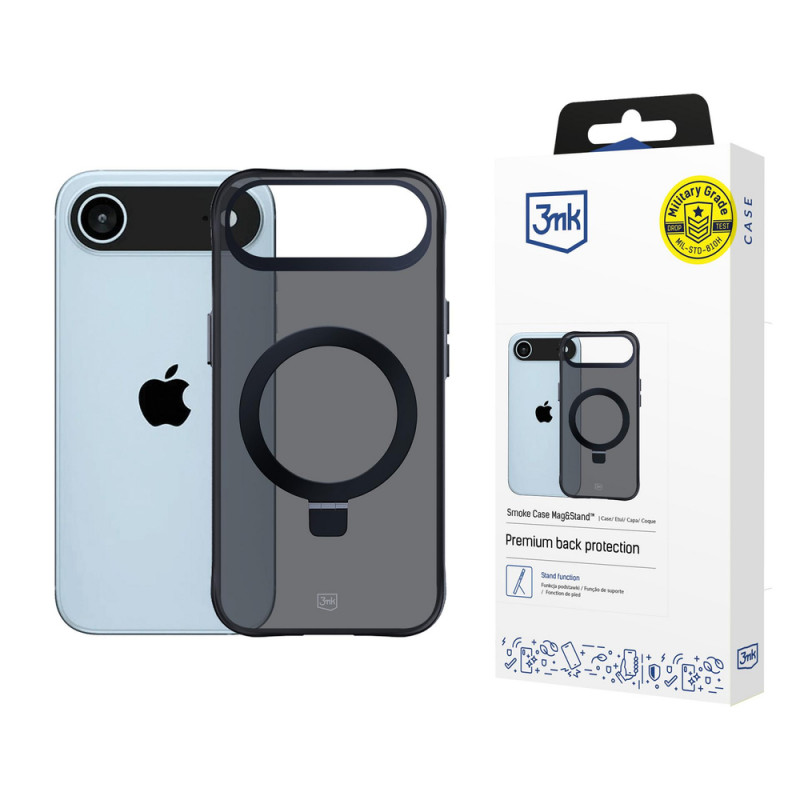 3mk Smoke Case Mag&Stand case for Apple iPhone Air, black