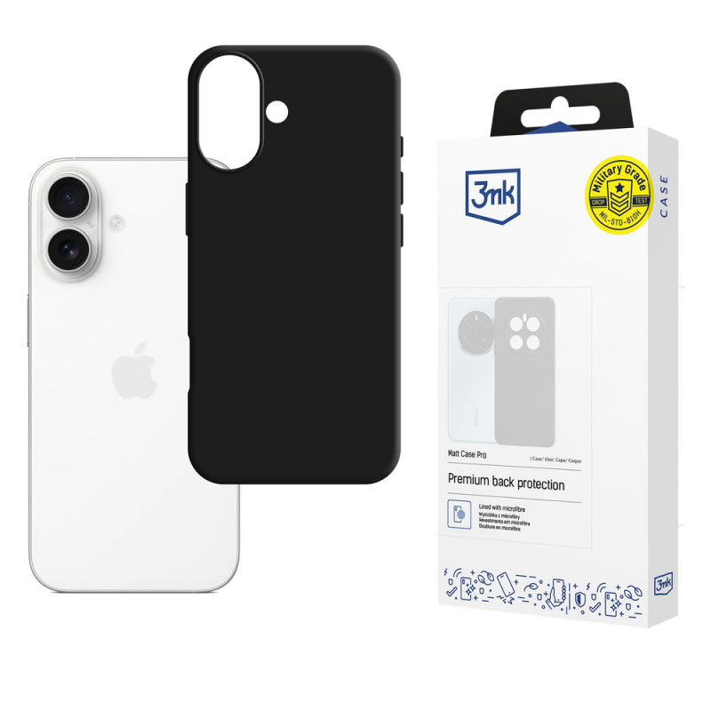 3mk Matt Case Pro case for Apple iPhone 17, matte black