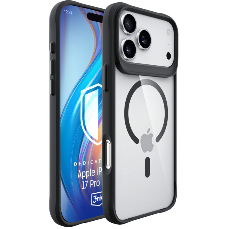 3mk Satin Armor MagCase case for Apple iPhone 17 Pro Max, transparent black