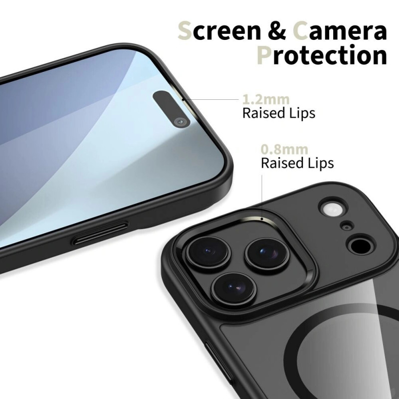 Tech-Protect MagMat MagSafe case for Apple iPhone 17 Pro Max, black/clear