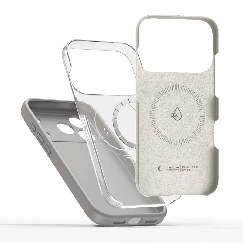 Tech-Protect Silicone MagSafe case for Apple iPhone 17 Pro, stone grey