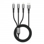 Tech-Protect UltraBoost DNA 3-in-1 cable USB-A to Lightning / USB-C / Micro-USB, 3 A, 120 cm, iron grey