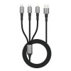 Tech-Protect UltraBoost DNA 3-in-1 cable USB-A to Lightning / USB-C / Micro-USB, 3 A, 120 cm, iron grey