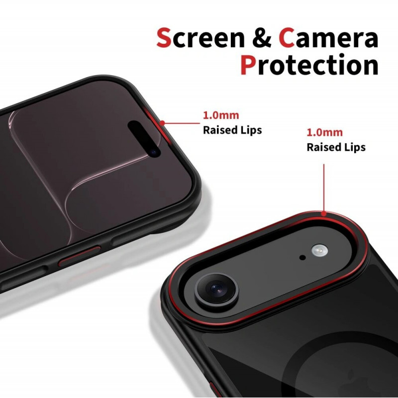 Tech-Protect MagHybrid MagSafe case for Apple iPhone Air, black/red