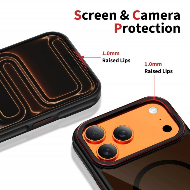 Tech-Protect MagHybrid MagSafe case for Apple iPhone 17 Pro Max, black/red