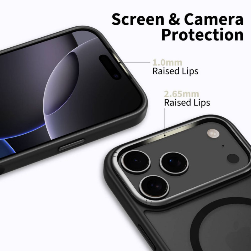 Tech-Protect MagEdge MagSafe case for Apple iPhone 17 Pro Max, matte black/dark metal grey
