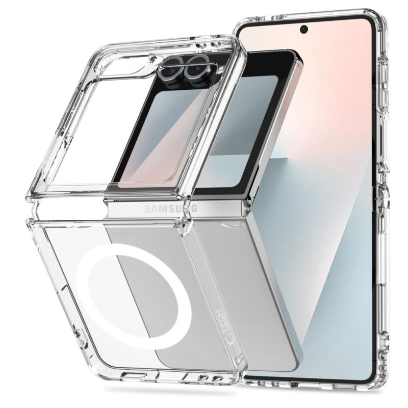 Tech-Protect Flexair Hybrid MagSafe case for Samsung Galaxy Z Flip 6 / 7 FE, transparent