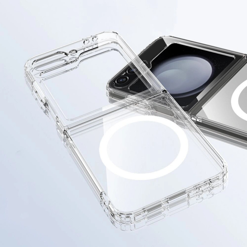Tech-Protect Flexair Hybrid MagSafe case for Samsung Galaxy Z Flip 6 / 7 FE, transparent