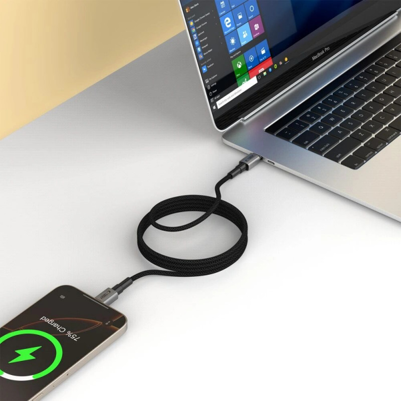 Tech-Protect Ultraboost DNA MagTwist USB-C cable PD 100W / 5A, 200 cm, iron grey