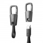 Tech-Protect Ultraboost DNA keychain USB-C / USB-C cable PD 60W / 3A, 17 cm, iron grey