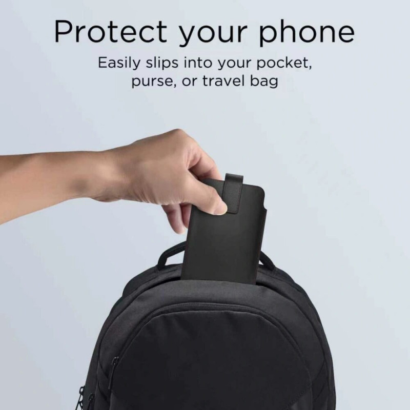 Tech-Protect SM65 universal phone pouch, 6.0-6.9 inch, eco-leather, black and red