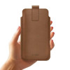 Tech-Protect SM65 universal phone pouch, 6.0-6.9 inch, eco-leather, brown