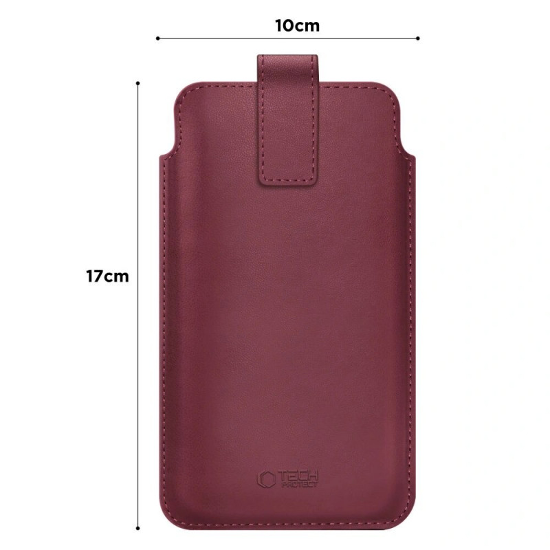Tech-Protect SM65 universal phone pouch, 6.0-6.9 inch, eco-leather, burgundy