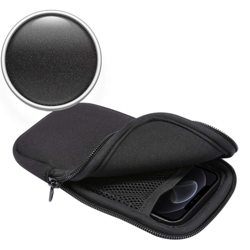 Tech-Protect SM70 universal phone pouch, 6.0-7.2 inch, neoprene, with neck strap, black