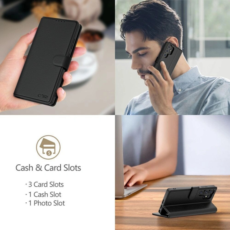 Tech-Protect Wallet wallet case for Samsung Galaxy S25 FE, black